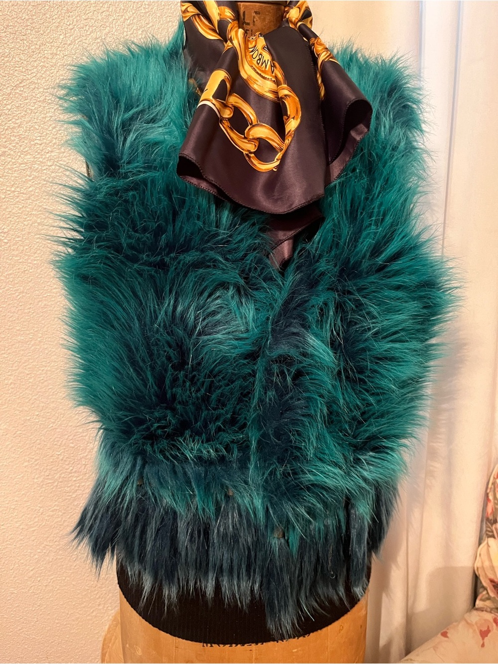Rancho Estancia Faux Fur Beaded Vest